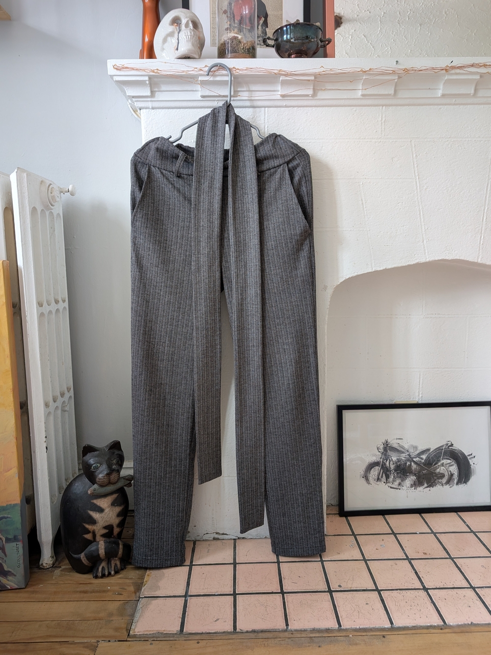 Sustainable Grey Pinstripe Super Comfy Work Pants